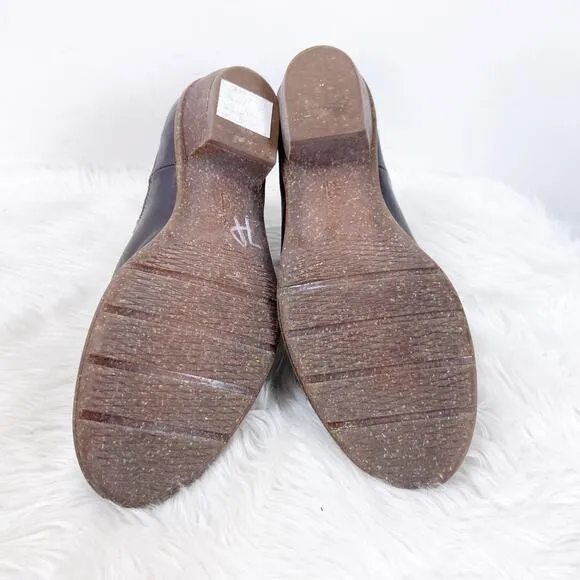 Clarks 9 W Wide Womens Brown Leather Chelsea Slip-on Ankle Booties