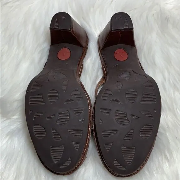Clarks Artisan Brown Leather Mules Size 6.5