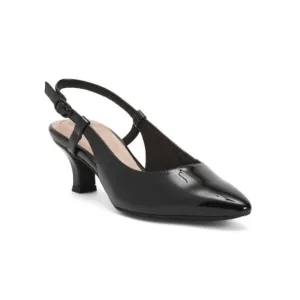 CLARKS Black Patent Leather Kepley Lane Slingback Comfort Heels