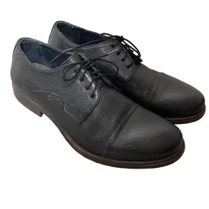 CLARKS Black Pebbled Leather Men's Lace Up Derby Oxfords Plain Toe, Size 10.5 M