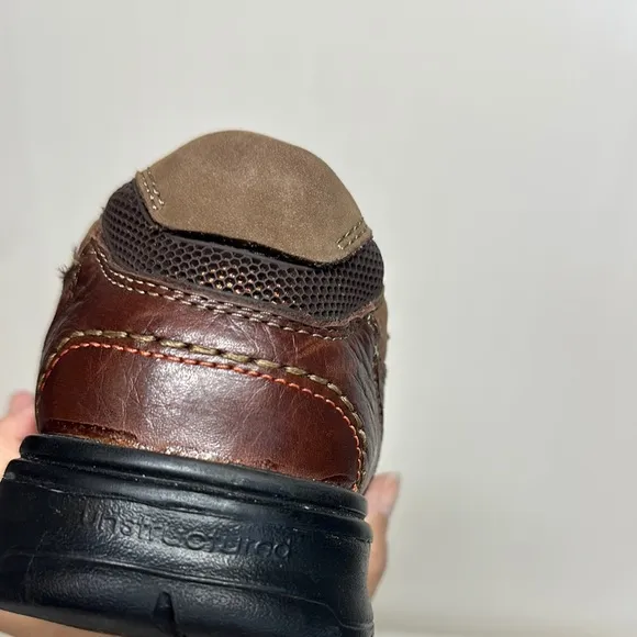 Clarks Brown Leather Oxford Shoes with Moccasin Stitching
