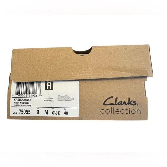 Clarks Carleigh Ray Navy Marine Nubuck Slip On NWT Women’s Size 9