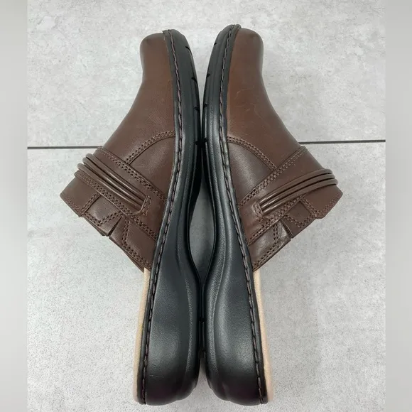 Clarks Collection Leather Clogs Leisa Clover Brown 7.5 M