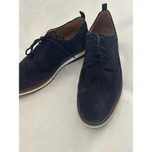 Clarks Mens Chantry Wing Navy Blue Suede Leather Wingtip Oxfords 9 Casual NWOB