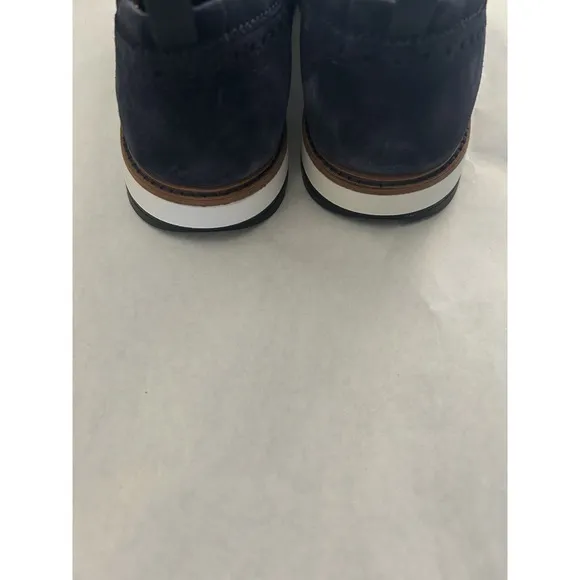 Clarks Mens Chantry Wing Navy Blue Suede Leather Wingtip Oxfords 9 Casual NWOB