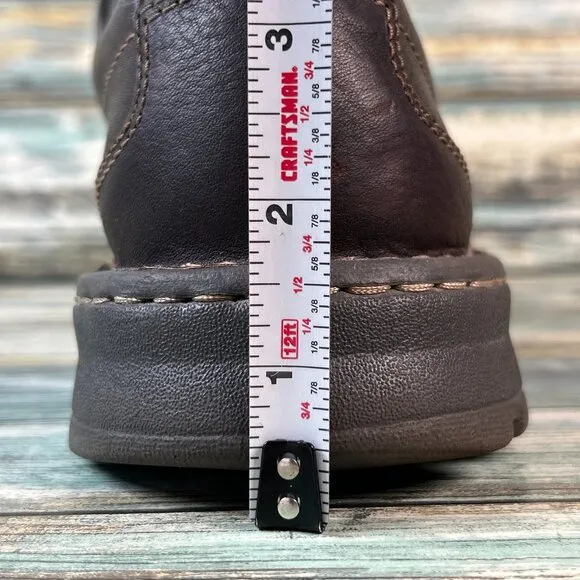 Clarks Oxfords Mens Size 11W Brown Leather Moc Toe Casual Dress Comfort Shoes