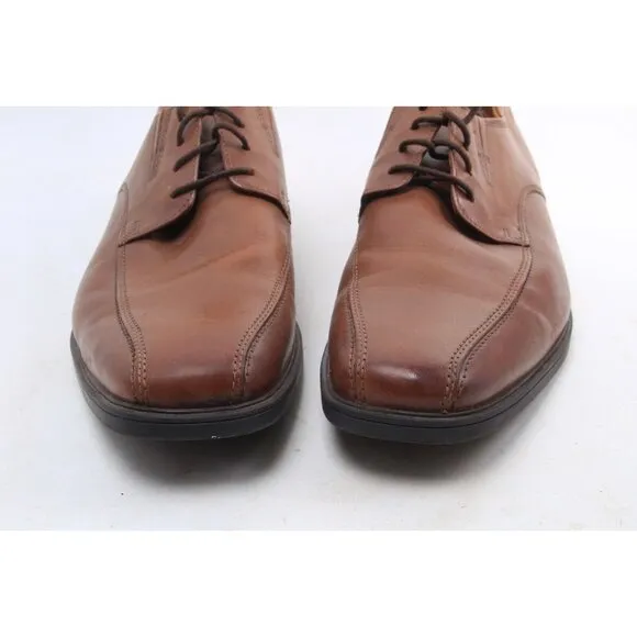 Clarks Tilden Oxfords Dress Shoes Mens Brown Leather Cap Toe Lace Up 13 M