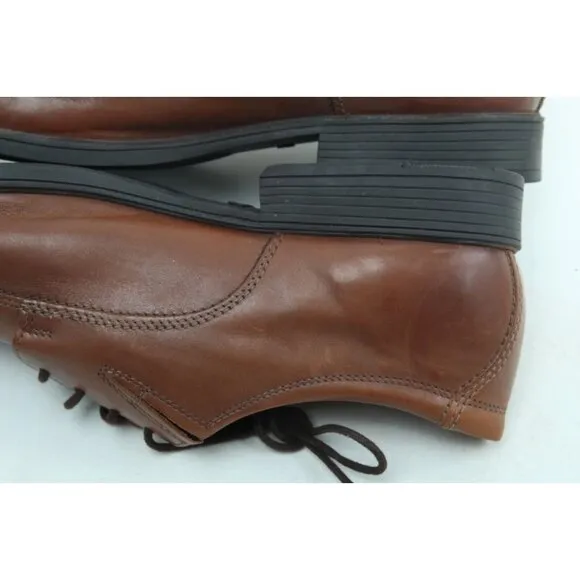 Clarks Tilden Oxfords Dress Shoes Mens Brown Leather Cap Toe Lace Up 13 M