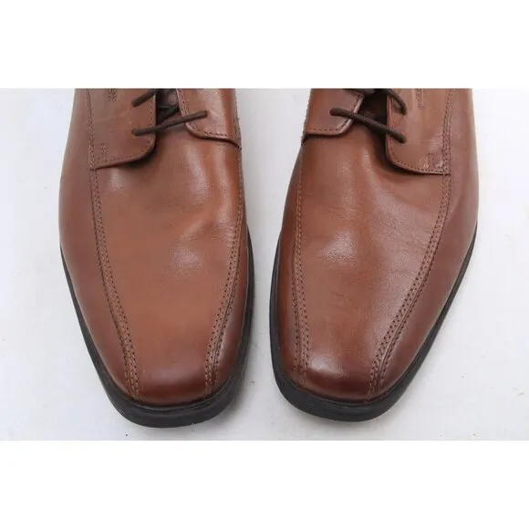 Clarks Tilden Oxfords Dress Shoes Mens Brown Leather Cap Toe Lace Up 13 M