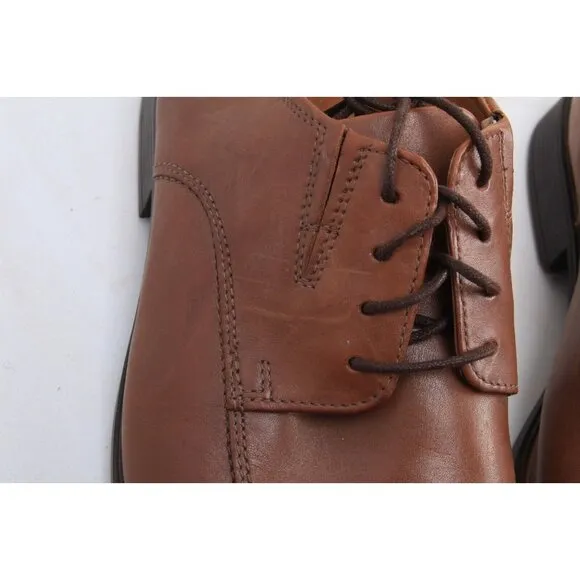Clarks Tilden Oxfords Dress Shoes Mens Brown Leather Cap Toe Lace Up 13 M