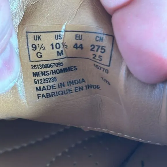 Clarks Tilden Cap Toe Dark Tan Leather Oxfords Sz 10.5