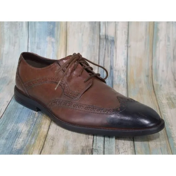 Clarks Tor England British Toe Wingtip Oxfords Size 9.5 Brown Leather Shoes