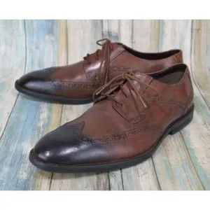 Clarks Tor England British Toe Wingtip Oxfords Size 9.5 Brown Leather Shoes
