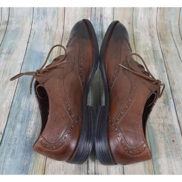 Clarks Tor England British Toe Wingtip Oxfords Size 9.5 Brown Leather Shoes