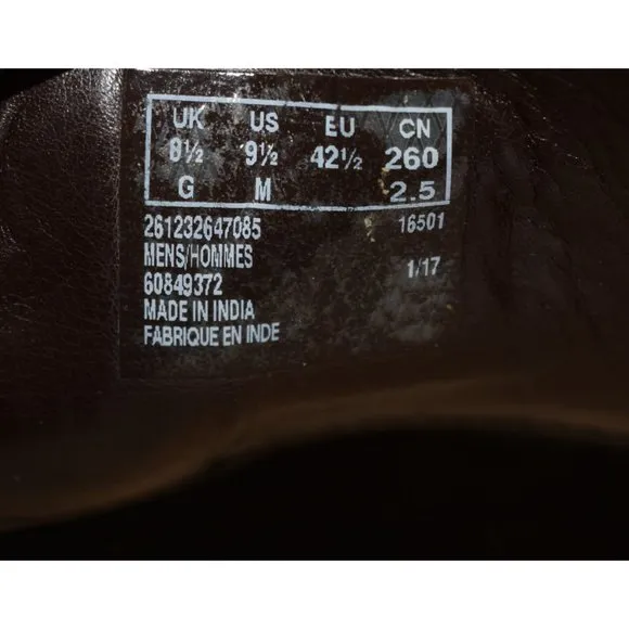 Clarks Tor England British Toe Wingtip Oxfords Size 9.5 Brown Leather Shoes