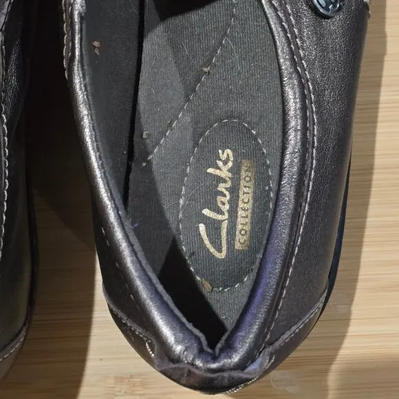 Clarks Women's Ashland Lane Q Metallic Slip-On Loafer Size 9.5 Wide NWOB