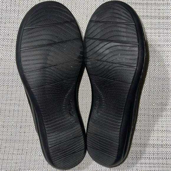Clarks 8 Black Laurieann Ella Leather Ultimate Comfort Mules Clogs