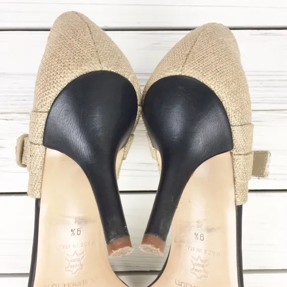 Claudia Ciuti Natural Strap Kitten Heels 9.5