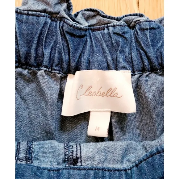 Cleobella Joplin Paperbag Short in Classic Blue Size Medium Bohemian