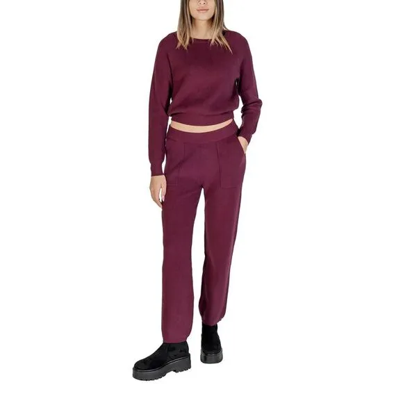 Clere Ribbed Knit Relaxed Fit Set Women Purple Knitwear