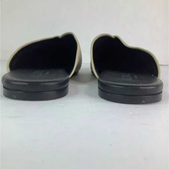 Closed Leather Off White Leather Flat Heel Women’s Mules Shoes Sz 39/8.5