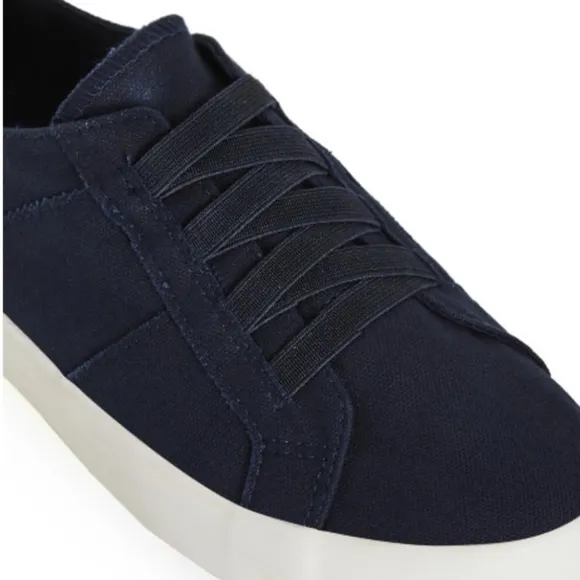 CLOUDWALKERS WIDE FIT Size 8EEE Navy Elastic Lace Trainer (SH05)