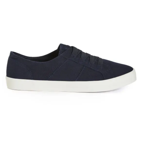 CLOUDWALKERS WIDE FIT Size 8EEE Navy Elastic Lace Trainer (SH05)