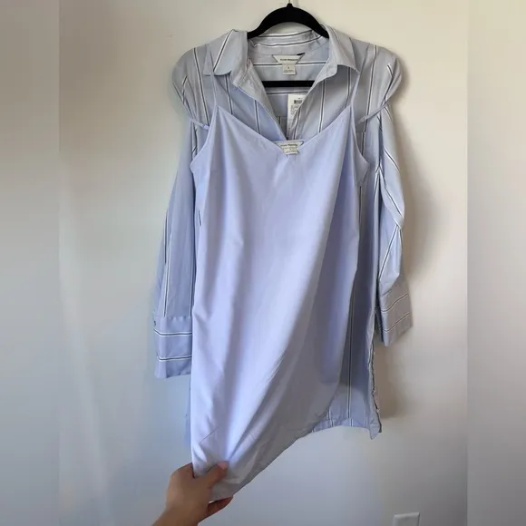 Club Monaco Strawberta Dress in Blue Stripe - Size 6