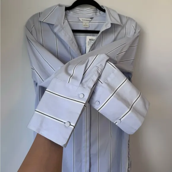 Club Monaco Strawberta Dress in Blue Stripe - Size 6