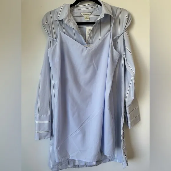 Club Monaco Strawberta Dress in Blue Stripe - Size 6