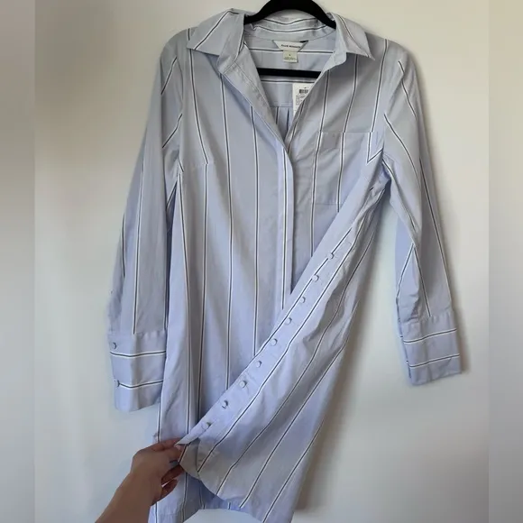 Club Monaco Strawberta Dress in Blue Stripe - Size 6