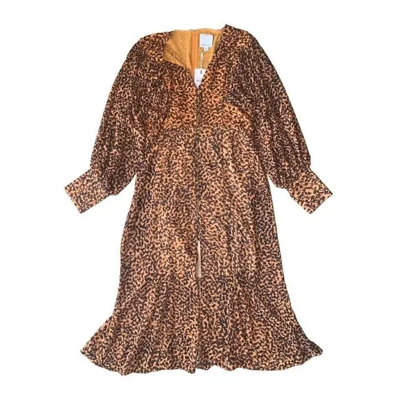 C/Meo Collective Apparent Long Sleeve Dress With An All Over Abstract Animal Pri