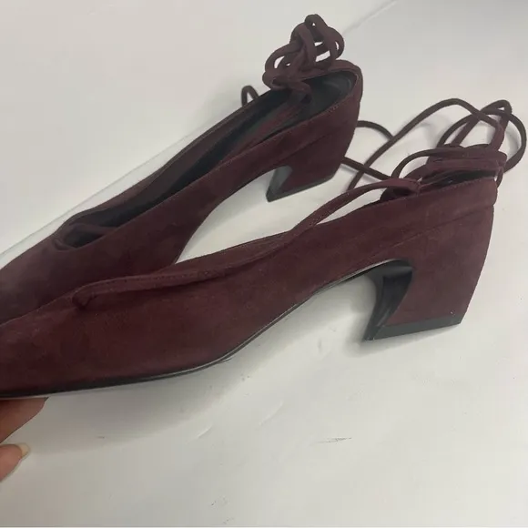 CO. Collections Lace Up Suede Mules