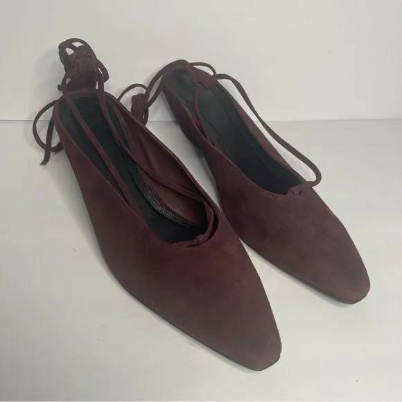 CO. Collections Lace Up Suede Mules