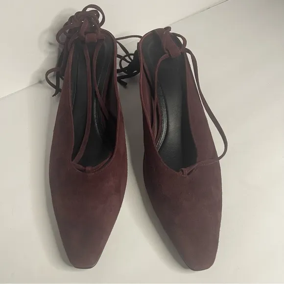 CO. Collections Lace Up Suede Mules
