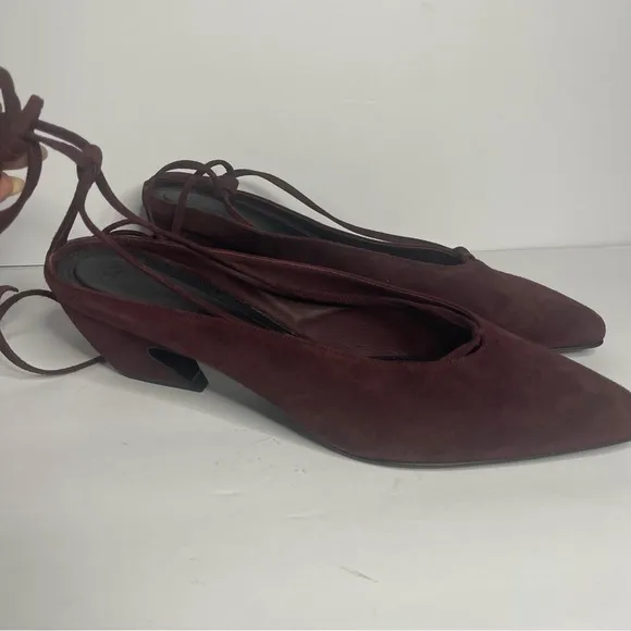 CO. Collections Lace Up Suede Mules