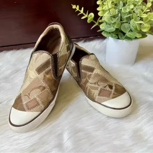 Coach Beale Patchwork Slip-On Signature Canvas Sneakers Vintage Size 7M