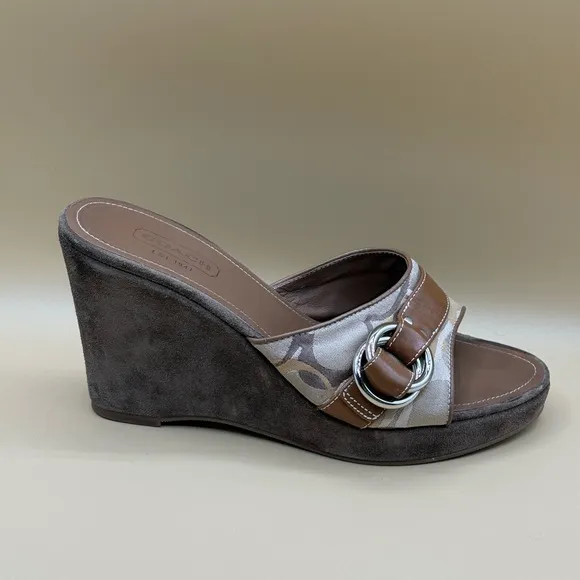 Coach Brown Mules Meredith Sandals Size 8.5