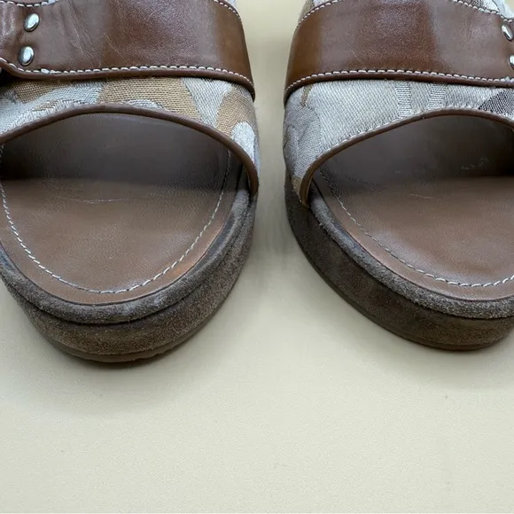 Coach Brown Mules Meredith Sandals Size 8.5