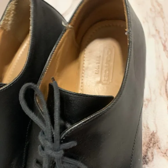 Coach Carleton Moc Toe Black Oxfords Shoes 10