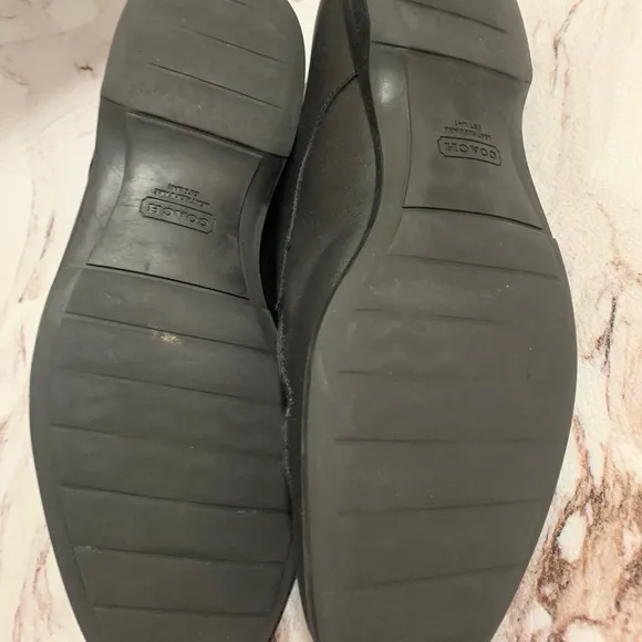 Coach Carleton Moc Toe Black Oxfords Shoes 10