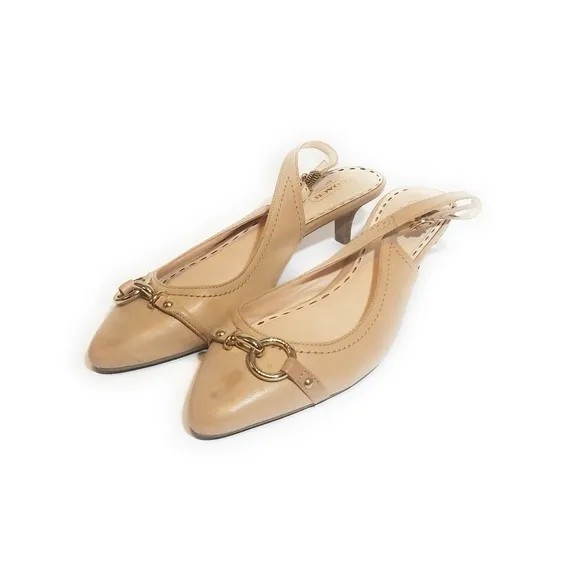 COACH Dakota Tan Leather Kitten Heels Size 8.5