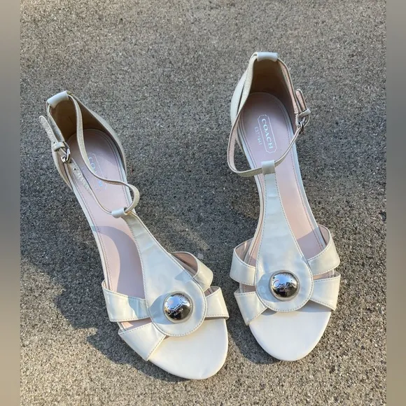 Coach Hellena Soft Patent Leather Kitten Heels