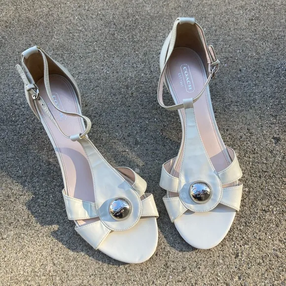 Coach Hellena Soft Patent Leather Kitten Heels
