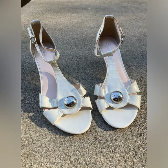 Coach Hellena Soft Patent Leather Kitten Heels