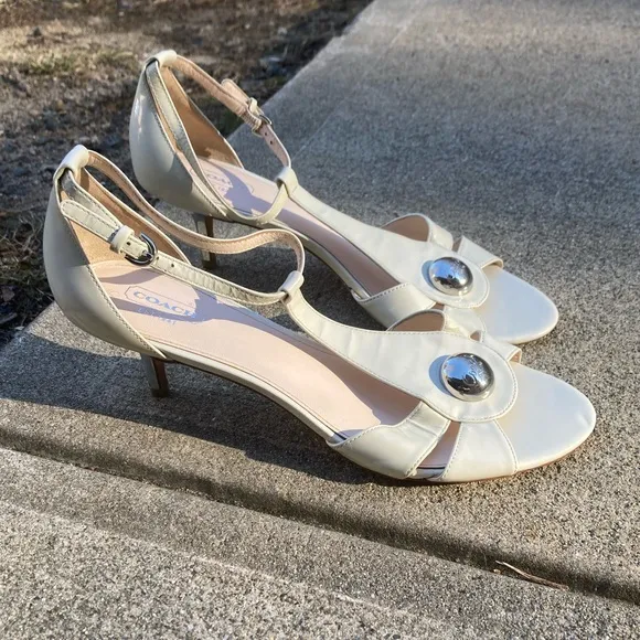 Coach Hellena Soft Patent Leather Kitten Heels
