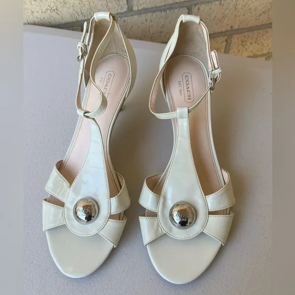Coach Hellena Soft Patent Leather Kitten Heels