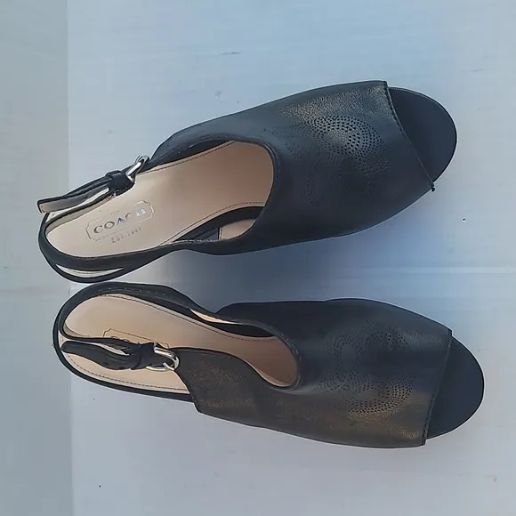 Coach Jade Wedges Platform Slingback Sandals Shoez SZ 10