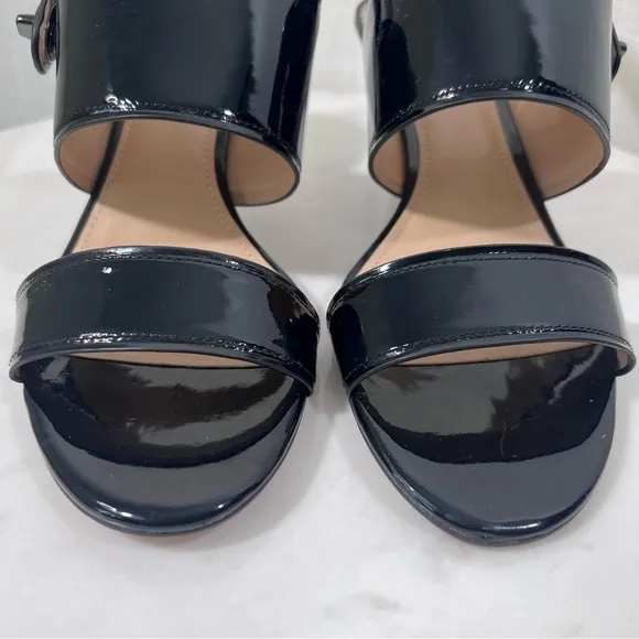Coach Marla Black Patent Leather Slingback Sandals Heels Size 11