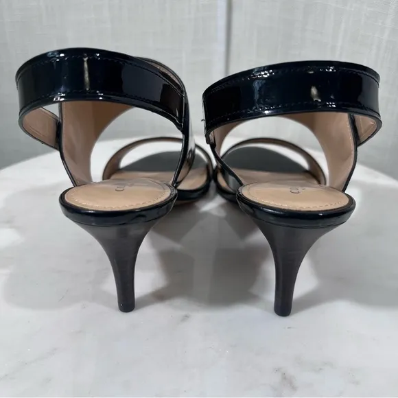 Coach Marla Black Patent Leather Slingback Sandals Heels Size 11
